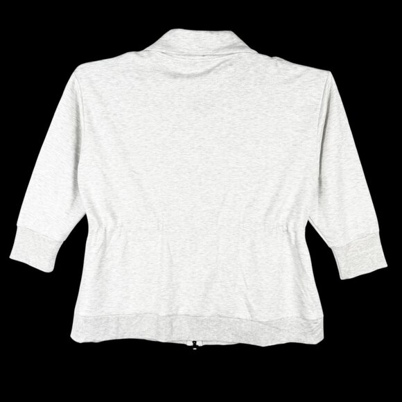 Magaschoni Women's Full Zip 3/4 Sleeve Drawstring Heather Grey Jacket Sz 2X NWT - Picture 3 of 13